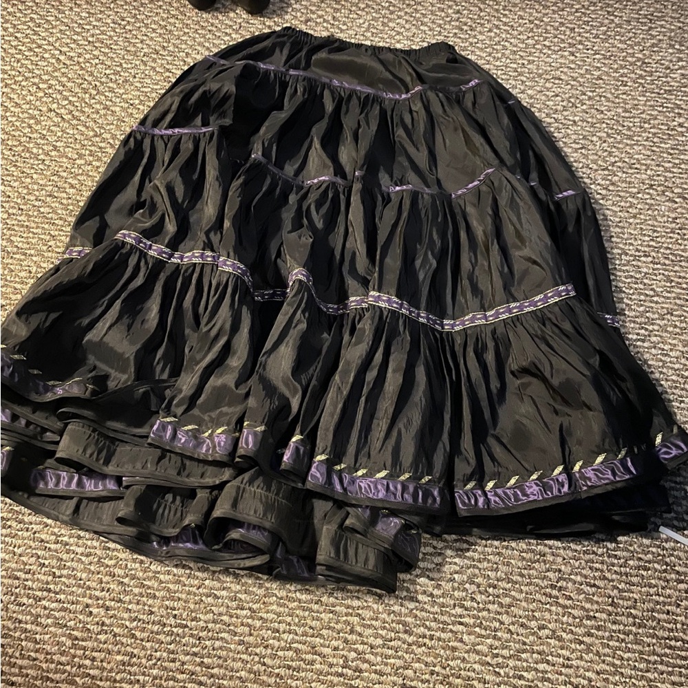 Moresca Carnival Skirt, Elegant Black and Purple
